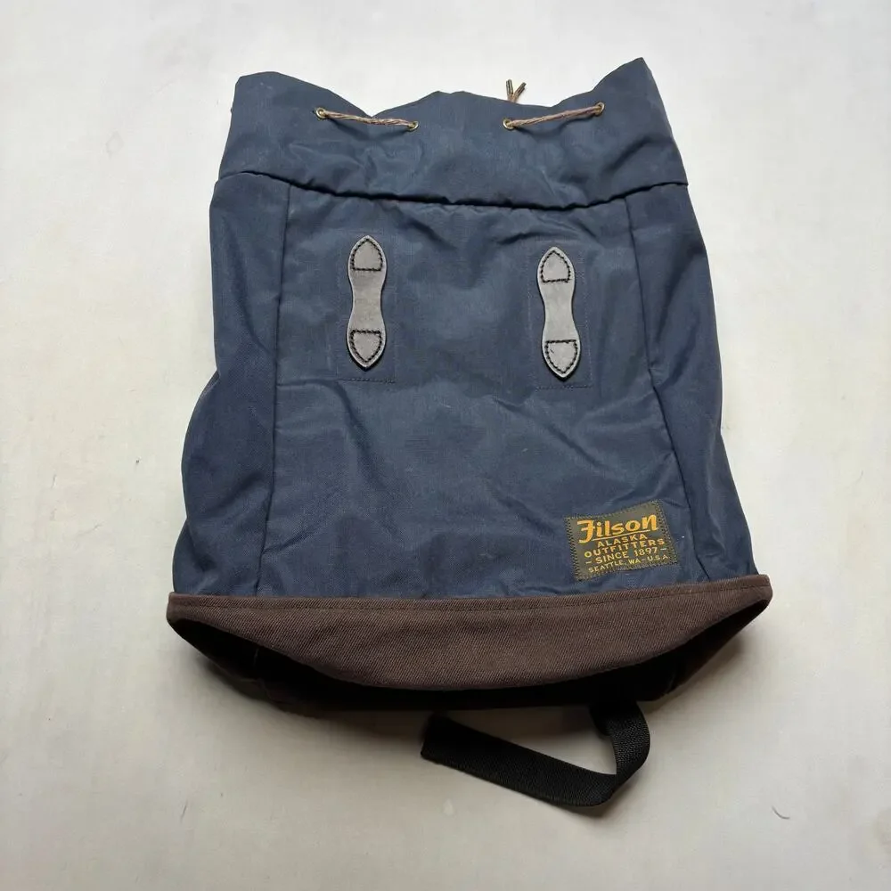 Filson Daypack Drawstring Backpack Navy Rugged Hiker Camping Bag Gorpcore